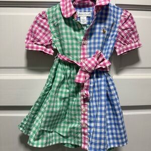 Ralph Lauren Multicolor Gingham Shirt Dress